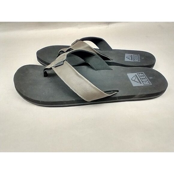 Reef Cushion Court Flip Flops Brown Women's sz 9 Vegan Leather Strap Worn Once - Picture 3 of 5